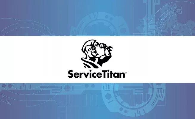 ServiceTitan logo on a tech background