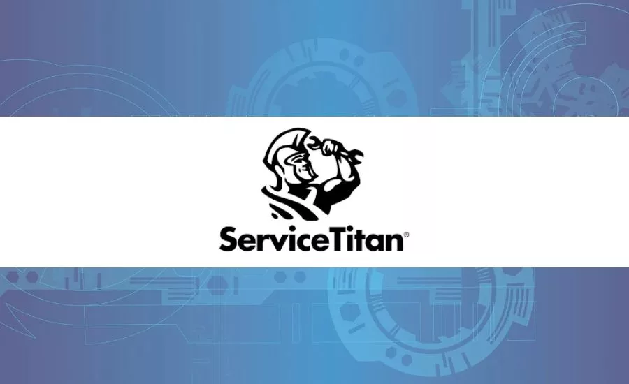 ServiceTitan logo on a tech background