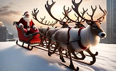 Santa's Sleigh on commercial rooftop