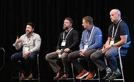 A discussion panel of roofing contractors