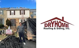 Sougata Roy in front of roof replacement