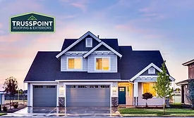 exterior of home with TrussPoint logo