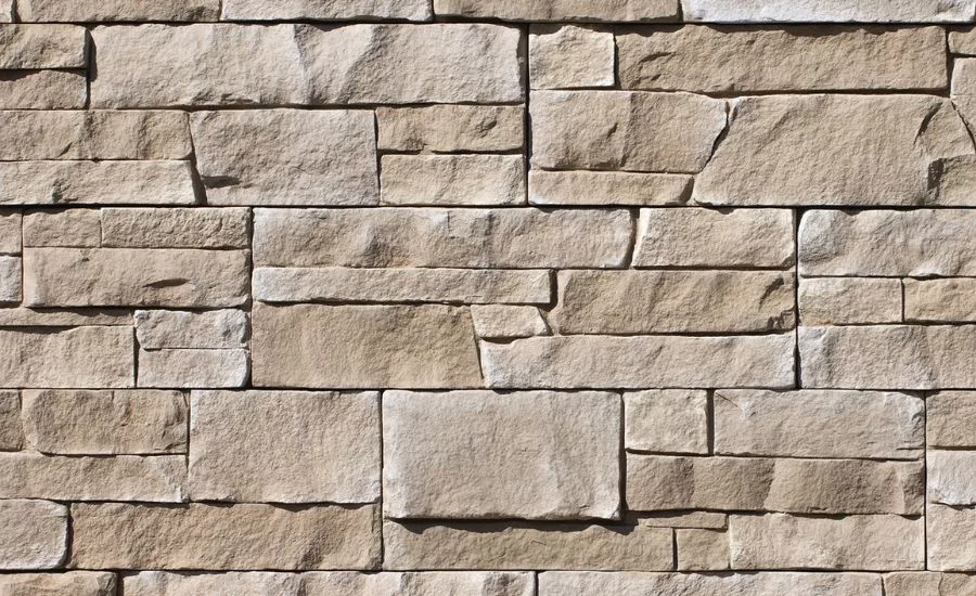 closeup of stone-look facade