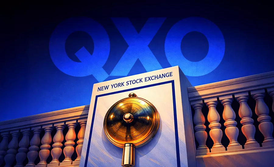 QXO logo and New York Stock Exchange