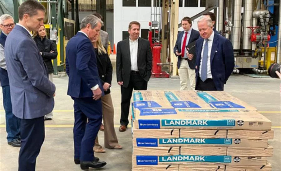 Georgia Governor Brian Kemp visits CertainTeed Roofing facility