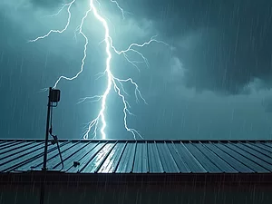 electrical storm commercial roof