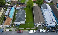 aerial shot of reroofs