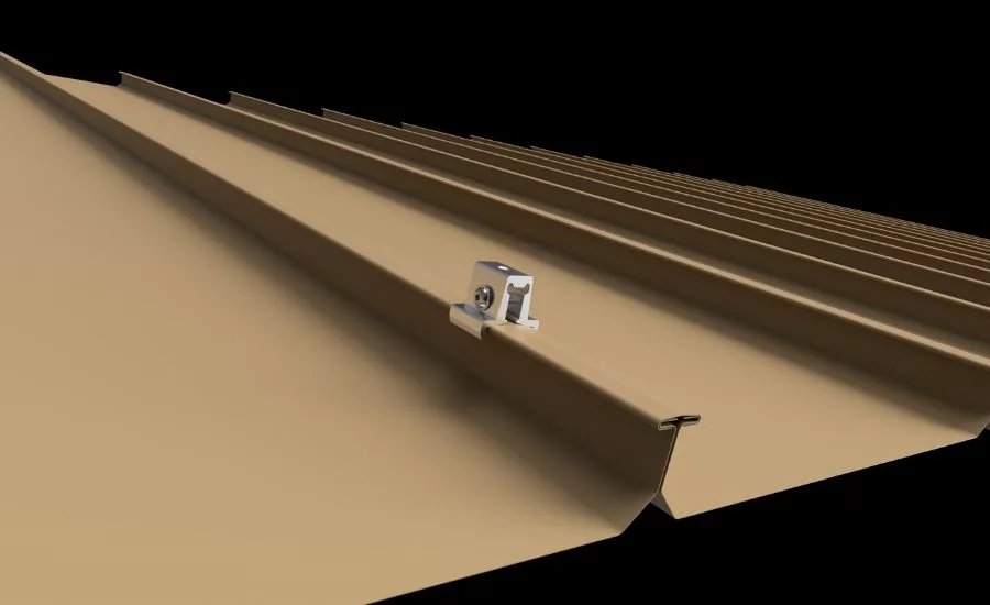 T-shaped clamp for metal roof