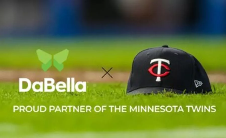 graphic showing DaBella logo and Twins baseball cap