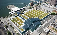 arial view of vegetated roof