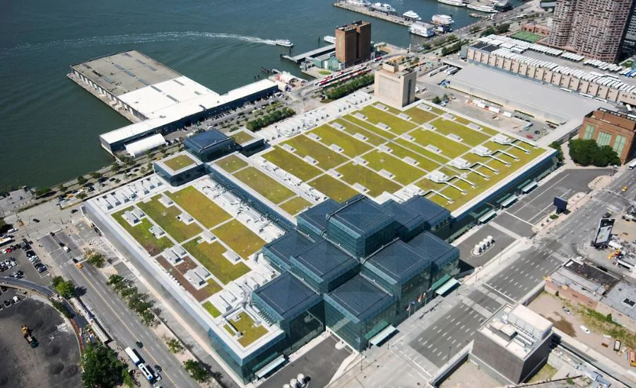 arial view of vegetated roof