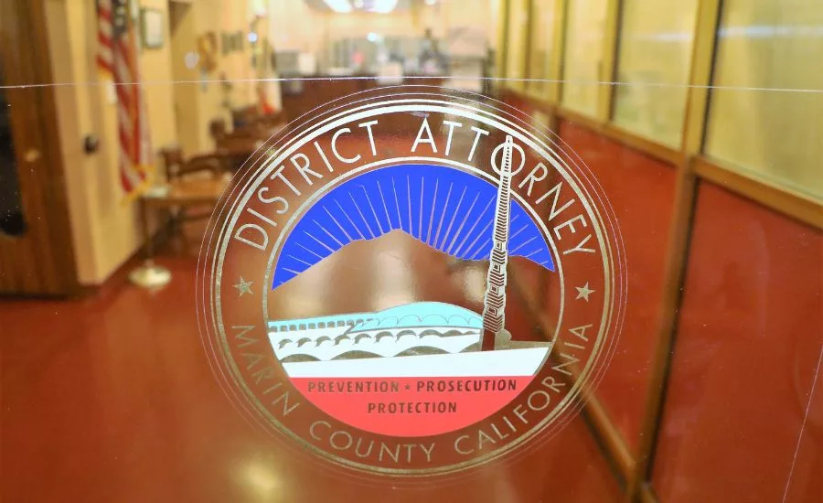 front door of district attorney's office