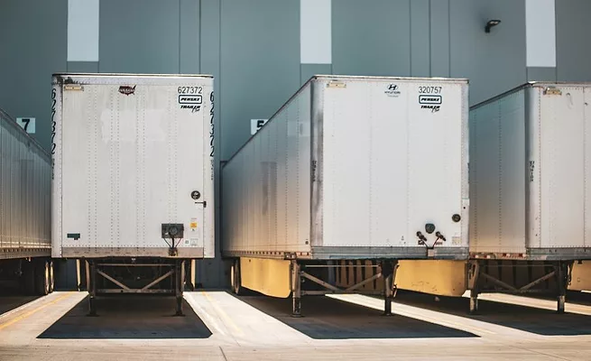 trucks in delivery bay