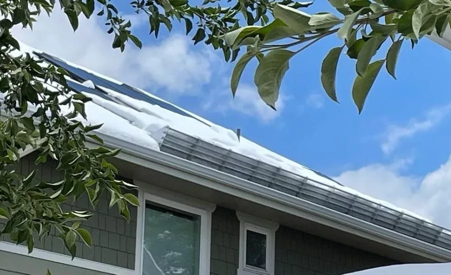 snow retention system installed on roof