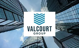 logo and skyscrapers