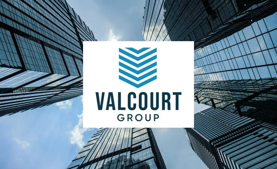 logo and skyscrapers