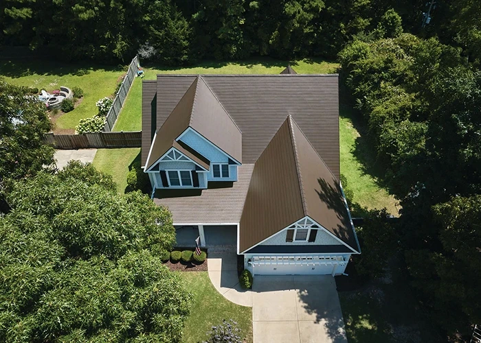 A home featuring GAF metal roofing products