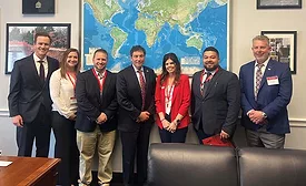 Andrés Ramírez (second from right) attends Roofing Day in Washington, D.C.