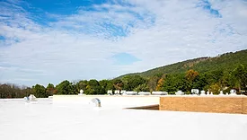 Roof featuring Garland KEE-Stone Legacy thermoplastic membrane