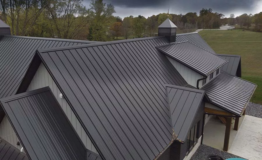A new metal roof on a home A new metal roof on a home