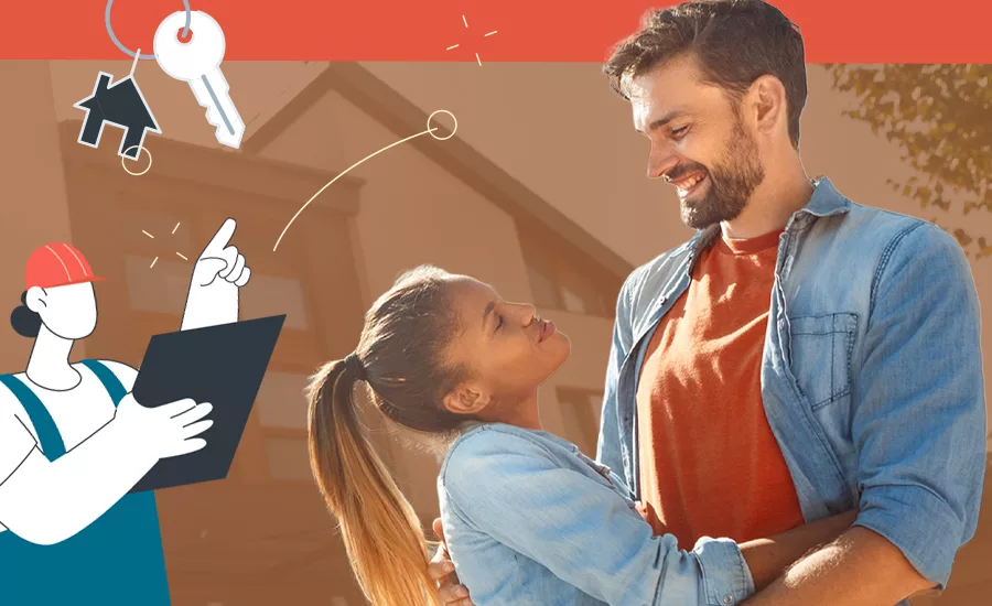A couple enjoying home ownership