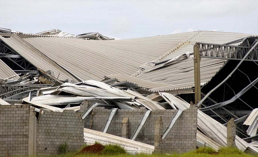 A metal roof project destroyed by storms