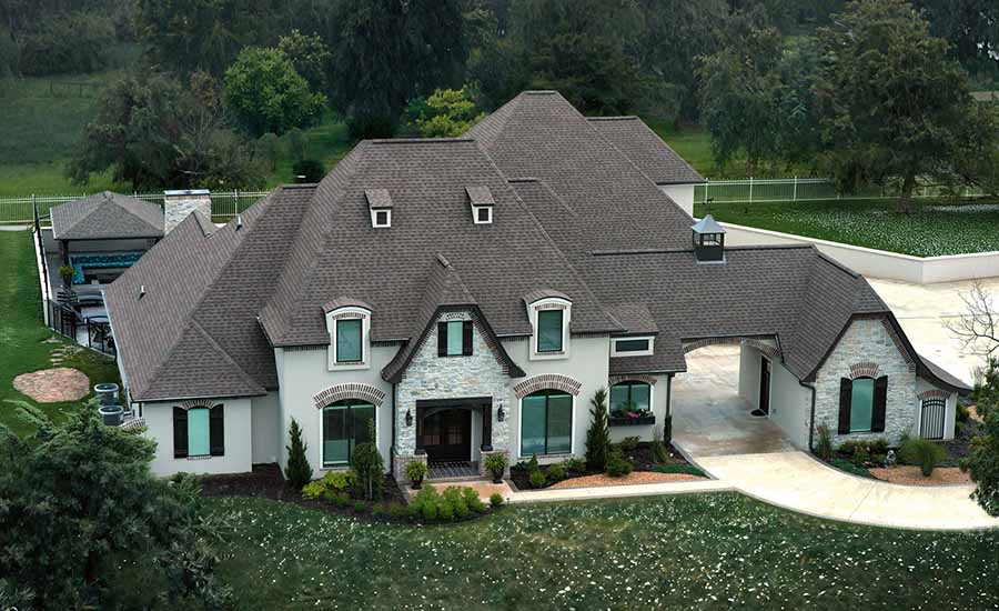 A newly-roofed house