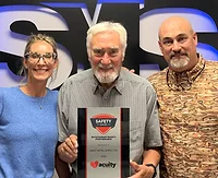 SMS Safety Award Phoebe McCorkindale, Phil Kweton and Ben Kweton