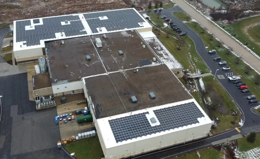 IKO solar installation at its Blair Rubber facility in Ohio