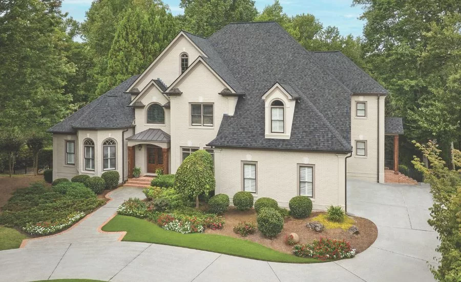 Gray shingles on residence