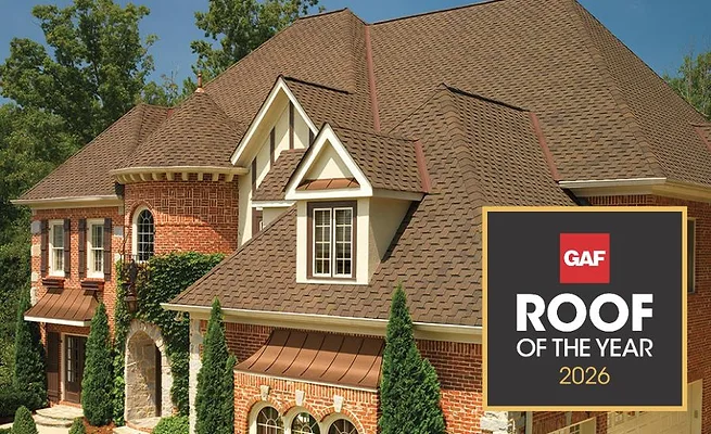 GAF Roof the Year 2026.jpg residential shingle roof and contest logo