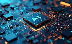An AI chip on a motherboard