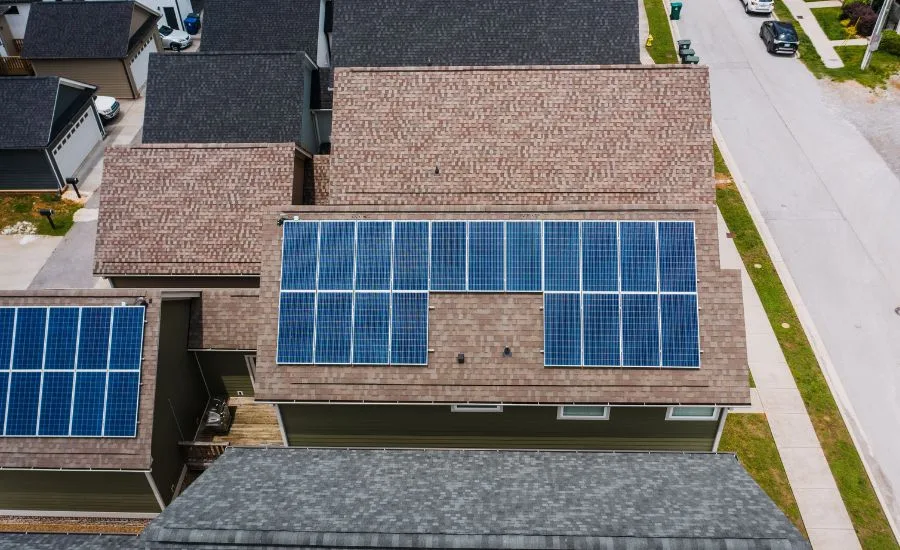 solar panels on shingle roof