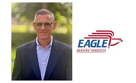 Charles Schneider headshot next to Eagle Roofing logo