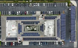 aerial view of solar installation