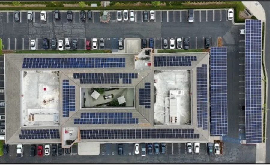 aerial view of solar installation