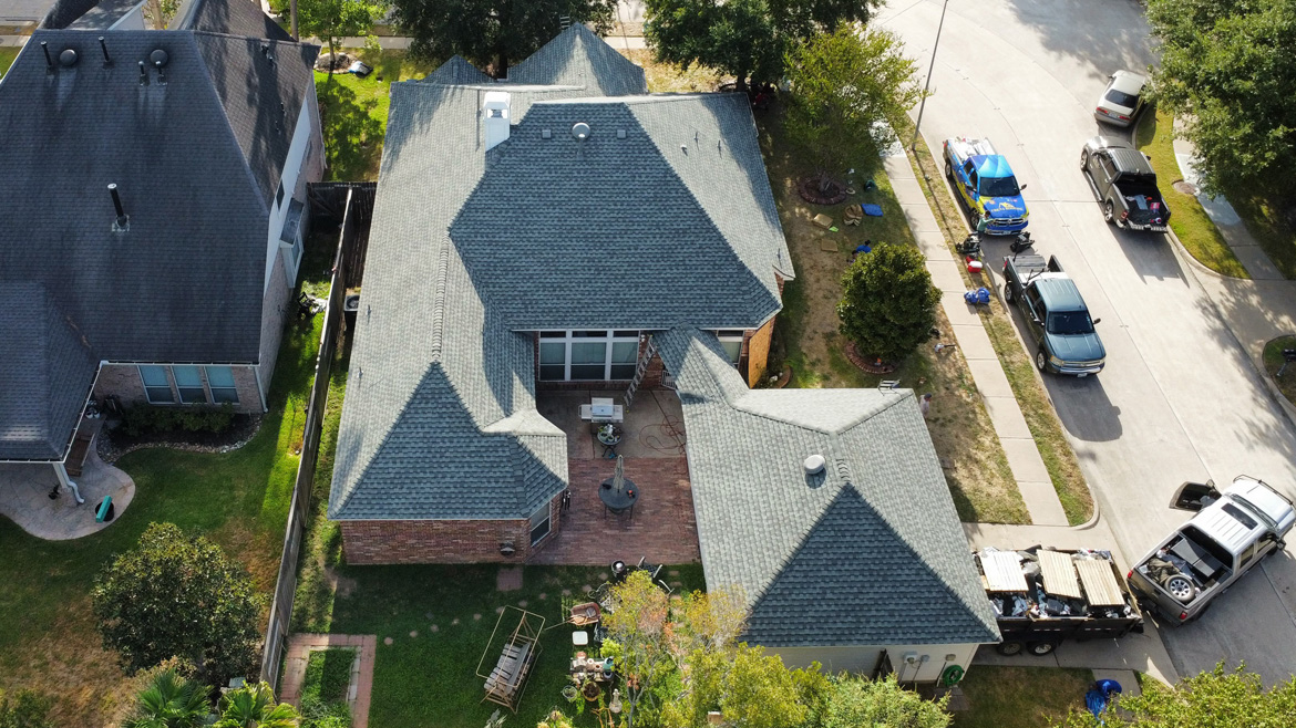 Urena Roofing on a large residential roofing job