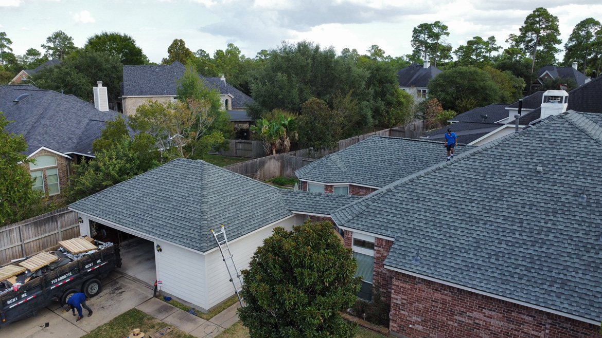 Urena Roofing on a large residential roofing job