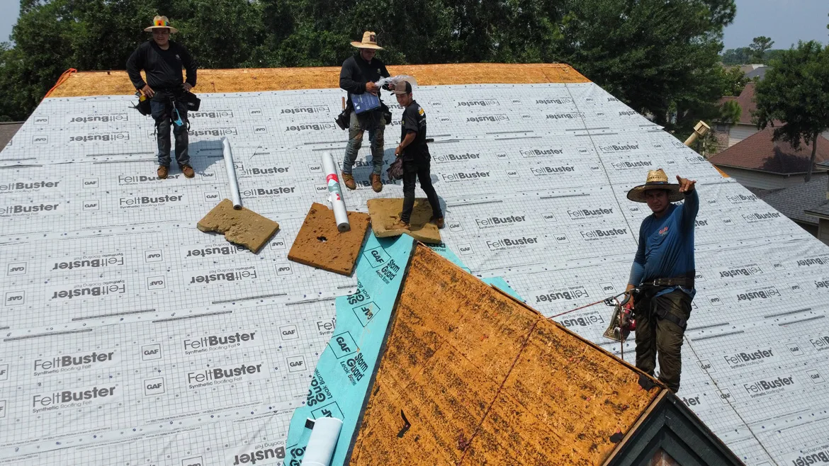 Urena Roofing Staff on the job