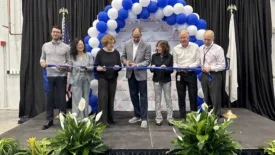 Community and Saint-Gobain leaders at a ground breaking ceremony