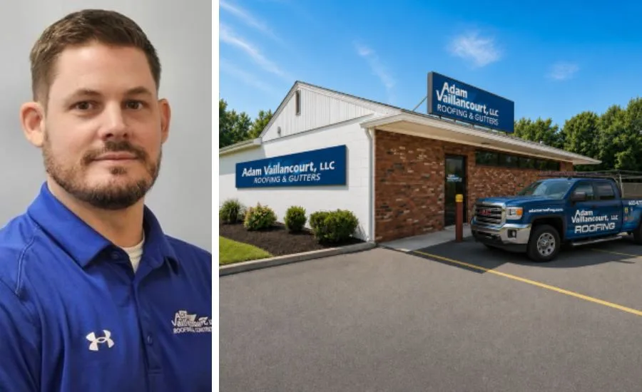 headshot and mock-up of new building
