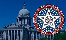 Oklahoma State Capitol building and Attorney General logo