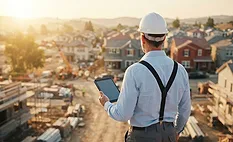 A project Manager surveying a construction site
