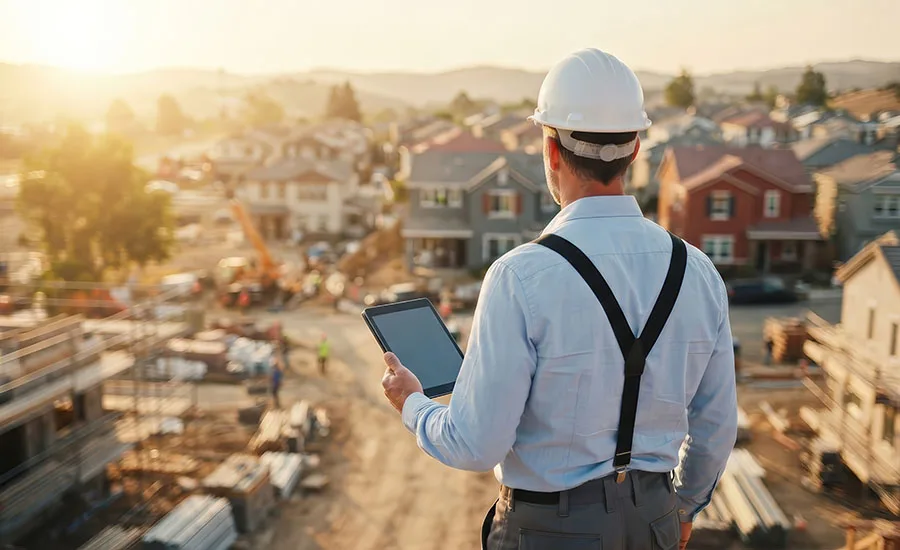 A project Manager surveying a construction site