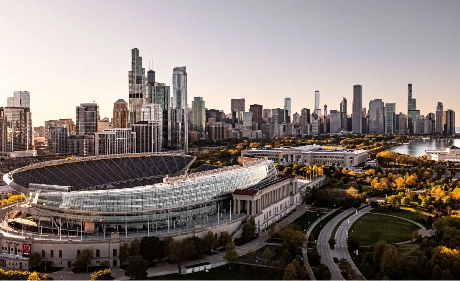Chicago skyline and Soldier Field