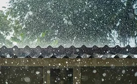 A roof in a storm