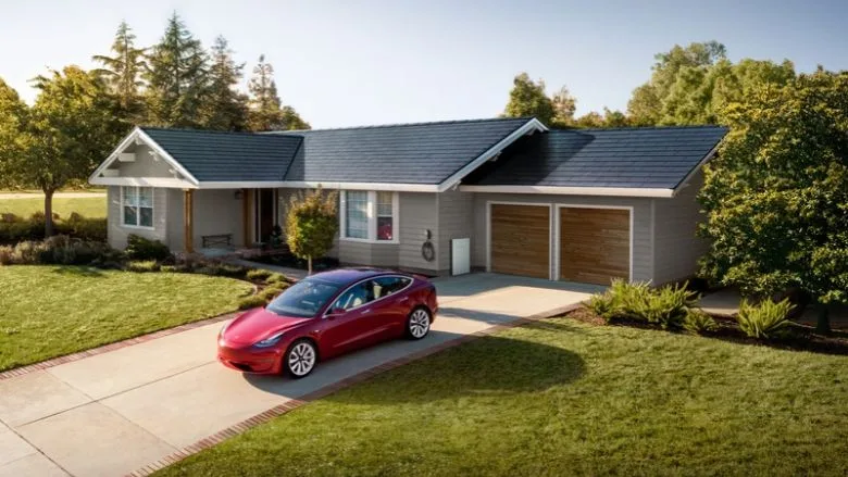 residential roof made of solar panels