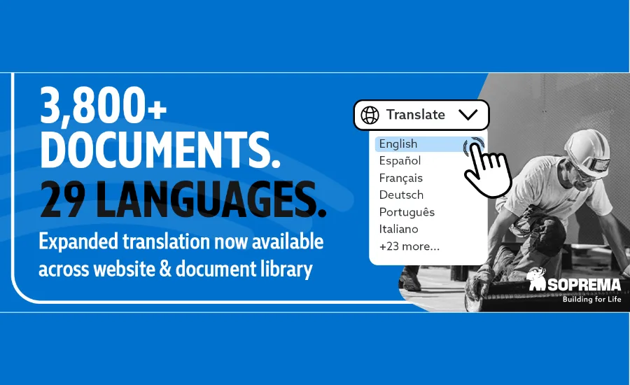 Soprema adds website translation tools in 29 languages