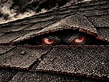 creepy eyes under shingles