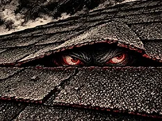 creepy eyes under shingles